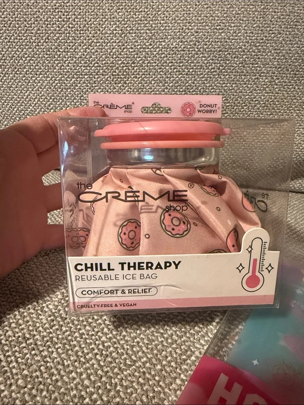 The Crème Shop Blemish Patches and Pink Donut Chill Therapy Reusable Ice Bag